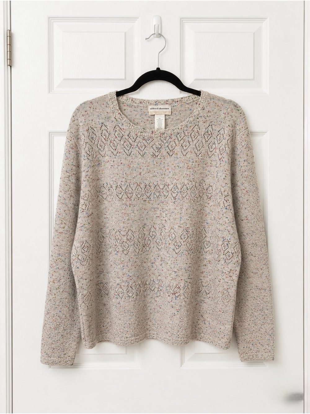 Alfred Dunner Confetti Speckled Pointelle Knit Sweat Size 2X